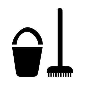 Cleaners Mop and Bucket Iron on Decal